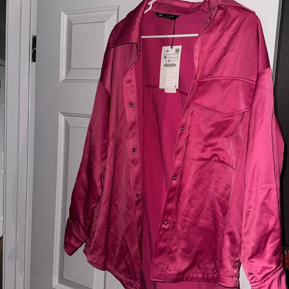Pink Zara button up jacket